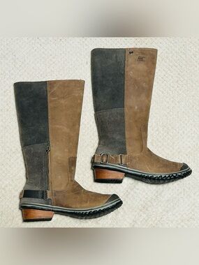 Sorel Slimboot Knee High Leather Heeled Riding Boots NL2108-008 Women’s Size 8